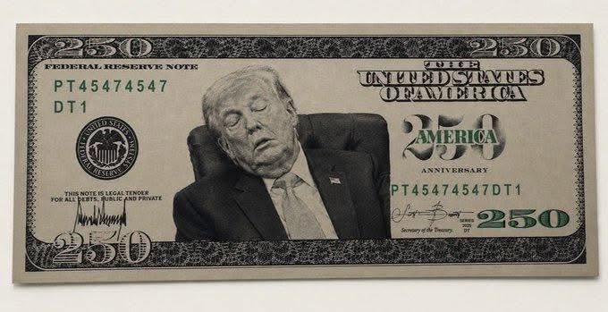 Satirical 250 Dollar Federal Reserve Note